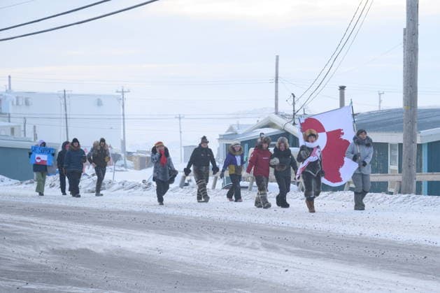 January 17, 2026, Iqaluit, Nu, Canada: Iqaluit residents show support for Greenland during a solidarity march through NunavutöÄÃ s capital on Saturday, Jan. 17, 2026. Iqaluit Canada  - ZUMAc35_ 20260117_zaf_c35_024 Copyright: xDustinxPatarx