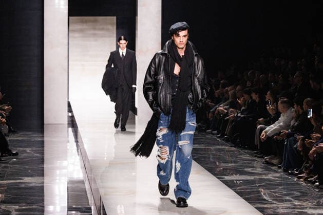 Foto IPP - Cinzia Camela Gruppo Editoriale LiveMedia Milano 17 01 2026 Nella foto: A model walks the runway during the Dolce and Gabbana Fall Winter 2026–2027 menswear show at Milan Men s Fashion Week, on January 17, 2026, in Milan, Italy. Photo by Cinzia Camela. Italy Photo Press - World Copyright Dolce and Gabbana - Runway - Mil