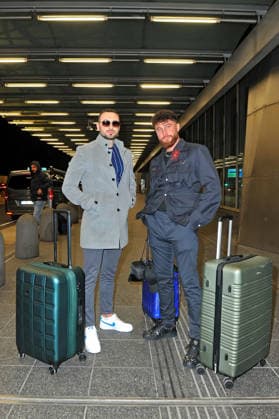 RTL - Dschungelcamp 2026. Umut und Ercan Tekin anläßlich der Abreise der Kandidaten der RTL - Sendung Ich bin ein Star - holt mich hier raus zum Dschungel-Camp 2026 in Australien am 17.01.2026 auf dem Flughafen Frankfurt Main. 20260117MWI101610
