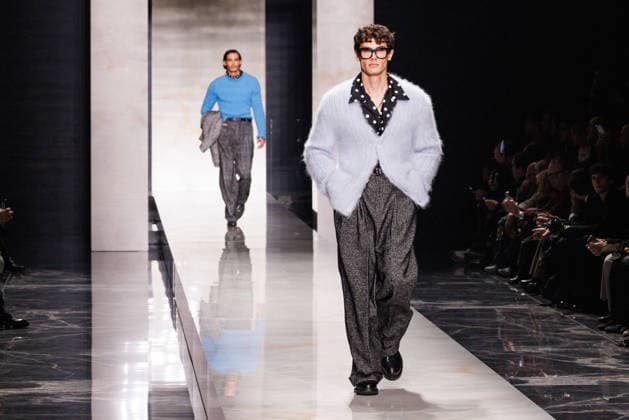 Foto IPP - Cinzia Camela Gruppo Editoriale LiveMedia Milano 17 01 2026 Nella foto: A model walks the runway during the Dolce and Gabbana Fall Winter 2026–2027 menswear show at Milan Men s Fashion Week, on January 17, 2026, in Milan, Italy. Photo by Cinzia Camela. Italy Photo Press - World Copyright Dolce and Gabbana - Runway - Mil