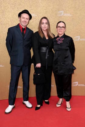 Tarn Willers, Jagna Dobesz und Heike Merker bei der Verleihung des 38. Europäischen Filmpreises 2026 im Haus der Kulturen der Welt. Berlin, 17.01.2026