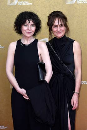 Marie Kreutzer mit Gast bei der Verleihung des 38. Europäischen Filmpreises 2026 im Haus der Kulturen der Welt. Berlin, 17.01.2026