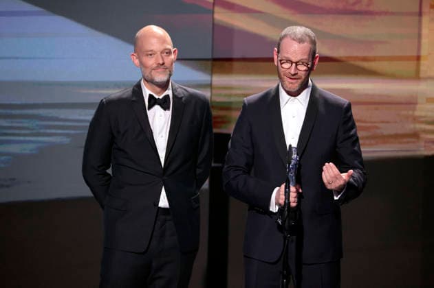 Eskil Vogt und Joachim Trier bei der Verleihung des 38. Europäischen Filmpreises 2026 im Haus der Kulturen der Welt. Berlin, 17.01.2026