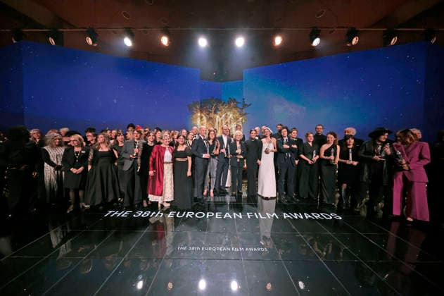 Die Preisträger und Laudatoren bei der Verleihung des 38. Europäischen Filmpreises 2026 im Haus der Kulturen der Welt. Berlin, 17.01.2026