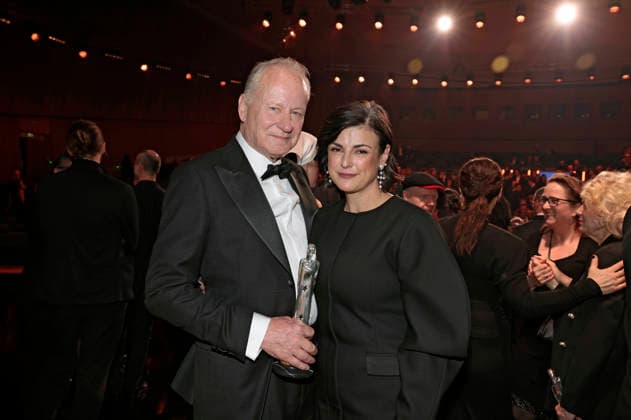 Stellan Skarsgard mit Ehefrau Megan Everett bei der Verleihung des 38. Europäischen Filmpreises 2026 im Haus der Kulturen der Welt. Berlin, 17.01.2026