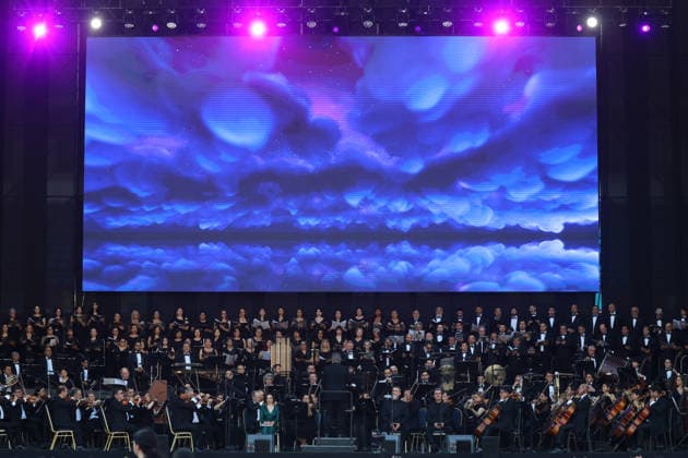 Santiago January 17, 2026 At the National Stadium, the National Symphony Orchestra of Chile and the Symphonic Choir of the University of Chile present the concert, Carmina Burana Jonnathan Oyarzun Aton Chile, Santiago Chile Aton 1118947  Copyright: JONNATHANxOYARZUN ATONxCHILE