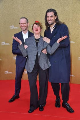 Joachim Trier, Alice Rohrwacher und Oliver Laxe bei der Verleihung des EUROPEAN FILM AWARDS 2026 in Berlin am 17.01.2026