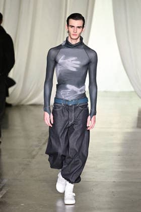 Milan, Milan Men s Fashion Week: Fall Winter 2026 - Men s Fashion, Fall Winter 2026 - Saul Nash fashion show. Fashion show photo: model  Copyright: xSimonaxChiocciax xipa-agency.netx xFotosickix IPA_Agency_IPA70272438