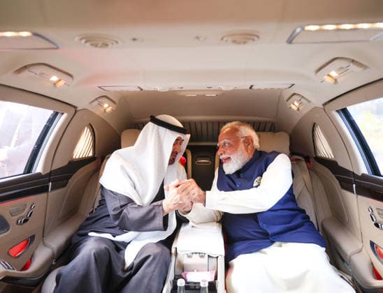 UAE President Sheikh Mohammed bin Zayed Al Nahyan in New Delhi NEW DELHI, INDIA - JANUARY 19: (----EDITORIAL USE ONLY - MANDATORY CREDIT - ’PRESS INFORMATION BUREAU HANDOUT - NO MARKETING NO ADVERTISING CAMPAIGNS - DISTRIBUTED AS A SERVICE TO CLIENTS----) Indian Prime Minister Narendra Modi welcomes United Arab Emirates (UAE) President Mohammed bin Zayed Al Nahyan in New Delhi, India on January 19, 2026. Press Information Bureau (PIB) Anadolu New Delhi India. Editorial use only. Please get in touch for any other usage.  Copyright: x2026xAnadoluxPressxInformationxBureaux(PIB)x