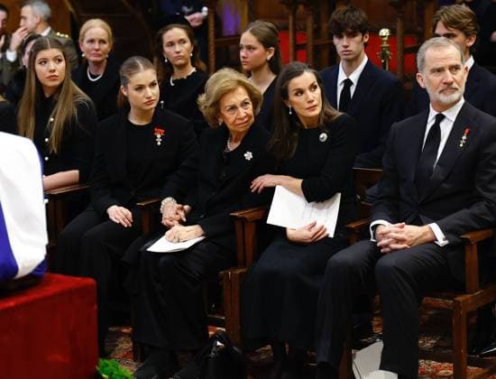 King Felipe VI, Queen Letizia, Queen Sofia, Princess Leonor and Infanta Sofia attend mass for Princess Irene of Greece at the Cathedral of Athens, Monday, January 19, 2026 Cordon Press 
