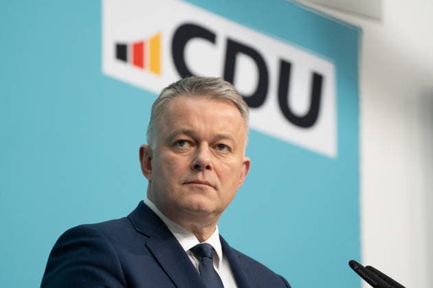 Gordon Schnieder, CDU-Spitzenkandidat Landtagswahl Rheinland-Pfalz;CDU Deutschlands - Pressekonfererenz nach Bundesvorstandssitzung -, Berlin Berlin Deutschland Konrad-Adenauer-Haus *** Gordon Schnieder, CDU top candidate for Rhineland-Palatinate state elections CDU Germany Press conference after Federal Executive Committee meeting , Berlin Berlin Germany Konrad Adenauer Haus