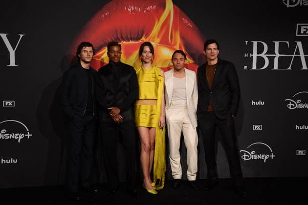 Rome, Baths of Diocletian Series Premiere The Beauty , Pictured: Evan Peters, Jeremy Pope, Rebecca Hall, Anthony Ramos, Ashton Kutcher  Copyright: xVincenzoxLandix xipa-agency.netx xVincenzoxLandix IPA_Agency_IPA70310601