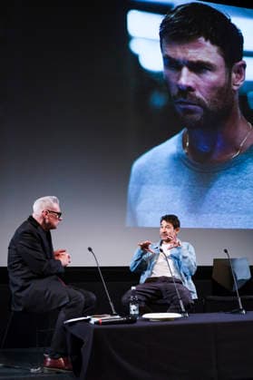 Mark Kermode und Bart Layton in der Talkshow Mark Kermode Live in 3D im BFI Southbank. London, 19.01.2026