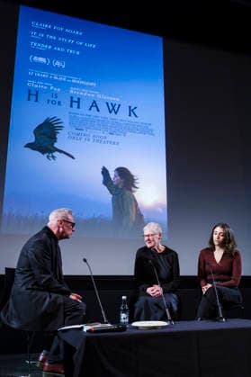 Mark Kermode, Philippa Lowthorpe und Emilie Levienaise-Farrouch in der Talkshow Mark Kermode Live in 3D im BFI Southbank. London, 19.01.2026