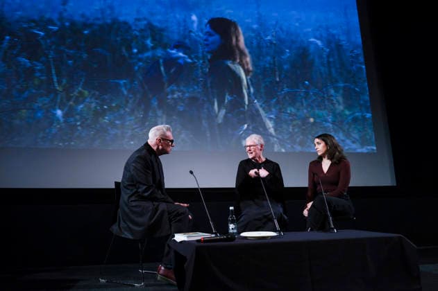 Mark Kermode, Philippa Lowthorpe und Emilie Levienaise-Farrouch in der Talkshow Mark Kermode Live in 3D im BFI Southbank. London, 19.01.2026