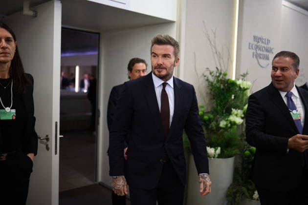 David Beckam at World Economic Forum Annual Meeting 2026 - Davos British former football player David Beckham during the World Economic Forum (WEF) annual meeting in Davos, Switzerland on January 20, 2026. The World Economic Forum takes place in Davos from January 19 to January 23, 2026. Photo by Raphael Lafargue ABACAPRESS.COM Davos-Klosters Switzerland  Copyright: xLafarguexRaphael ABACAx