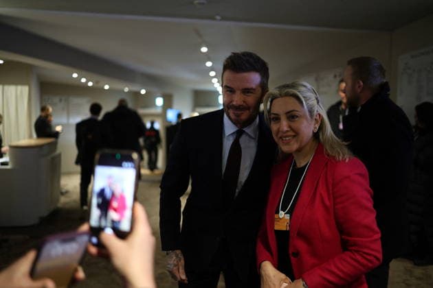 David Beckam at World Economic Forum Annual Meeting 2026 - Davos British former football player David Beckham during the World Economic Forum (WEF) annual meeting in Davos, Switzerland on January 20, 2026. The World Economic Forum takes place in Davos from January 19 to January 23, 2026. Photo by Raphael Lafargue ABACAPRESS.COM Davos-Klosters Switzerland  Copyright: xLafarguexRaphael ABACAx