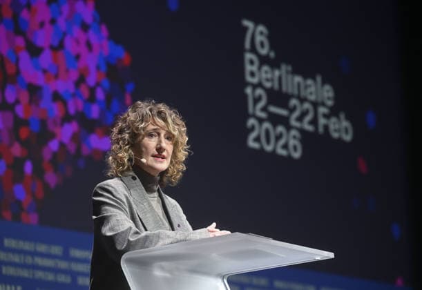 Promotional event ahead of 76th Berlin International Film Festival BERLIN, GERMANY - JANUARY 20: Berlinale Director Tricia Tuttle makes a speech during the promotional meeting for the 76th International Berlin Film Festival (Berlinale) in Berlin, Germany on January 20, 2026. Halil Sagirkaya Anadolu Berlin Germany. Editorial use only. Please get in touch for any other usage.  Copyright: x2026xAnadoluxHalilxSagirkayax