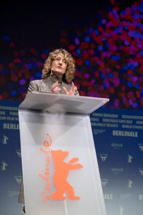 Programm-Pressekonferenz zu den 76. Internationalen Filmfestspielen Berlin am 20.01.2026 mit Intendantin Tricia Tuttle. Bei den diesjaehrigen Filmfestspielen in Berlin konkurrieren vom 12. bis 22. Februar insgesamt 22 Wettbewerbsbeitraege um den Goldenen und die Silbernen Baeren. Darunter sind ein Debuetfilm, ein Animationsfilm und eine Dokumentation, wie Berlinale-Intendantin Tricia Tuttle am Dienstag bei der Vorstellung des Programms der 76. Internationalen Filmfestspiele sagte. Der deutsche Film ist mit drei Produktionen vertreten. (Siehe epd-Meldung vom 20.01.2026) EDITORIAL USE ONLY