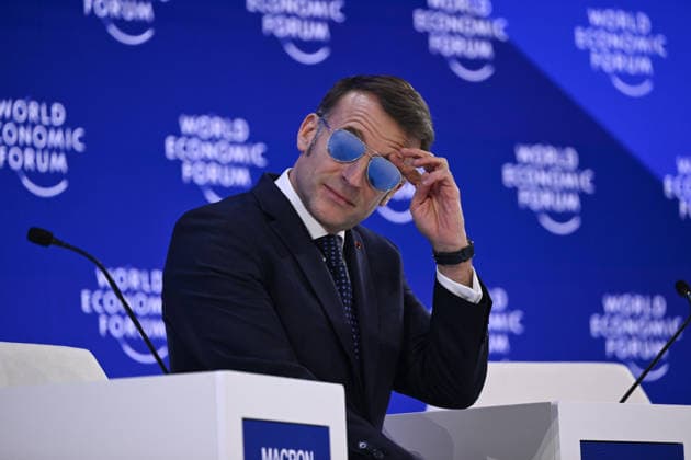 World Economic Forum Annual Meeting DAVOS, SWITZERLAND - JANUARY 20: French President Emmanuel Macron delivers a speech during the World Economic Forum Annual Meeting (WEF) held in Davos, Switzerland on January 20, 2026. Harun Ozalp Anadolu Davos Switzerland. Editorial use only. Please get in touch for any other usage.  Copyright: x2026xAnadoluxHarunxOzalpx
