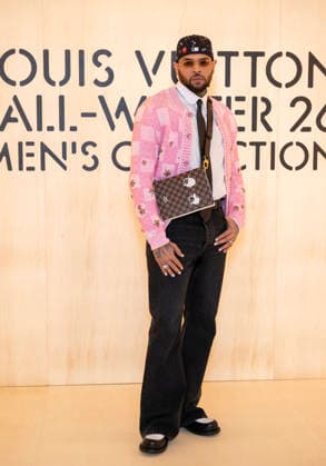 PFW Louis Vuitton Photocall EB Chris Brown attends the Louis Vuitton Menswear Fall Winter 2026-2027 show as part of Paris Fashion Week on January 20, 2026 in Paris, France. Photo by Eliot Blondet ABACAPRESS.COM Paris France France  Copyright: xBlondetxEliot ABACAx