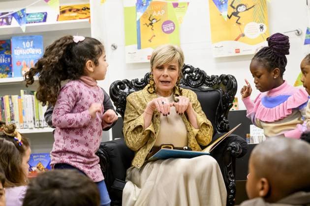 Amsterdam, The Netherlands, 2026-01-21 05:21:59 AMSTERDAM, January 21, 2026, OBA Princess Laurentien reads during the National Reading Breakfast at the Amsterdam Public Library (OBA), Reigersbos location. Twenty years ago, at this same location, the Princess read for the first time during the National Reading Days. The Reading Breakfast traditionally kicks off the National Reading Days campaign. PHOTO: NLBeeld Patrick van Emst Credit: NL Beeld Patrick van Emst  Copyright: xx x
