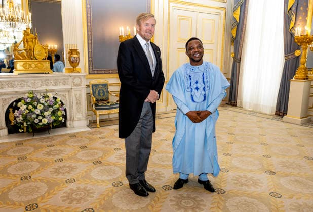 21-01-2026 Palace King Willem-Alexander during the credentials (geloofsbrieven) of the Ambassador of the Republic of Sierra Leone, His Excellency P.B. Jusu, at palace Noordeinde in The Hague. Â  Copyright: xPPEx
