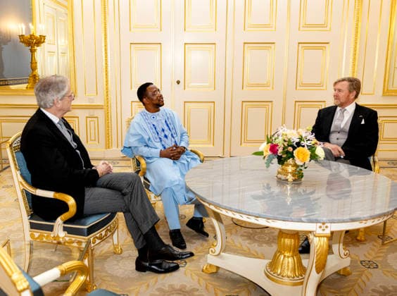 21-01-2026 Palace King Willem-Alexander during the credentials (geloofsbrieven) of the Ambassador of the Republic of Sierra Leone, His Excellency P.B. Jusu, at palace Noordeinde in The Hague. Â  Copyright: xPPEx