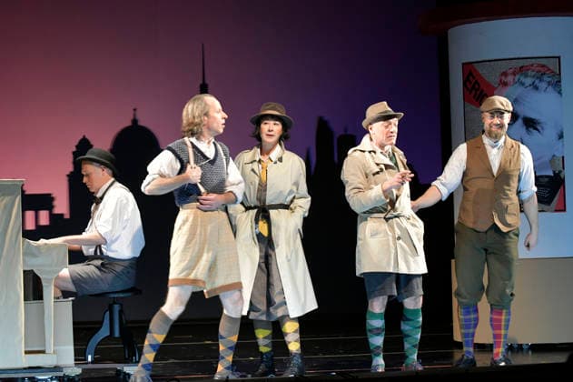 Henrik Kairies, Oliver Seidel, Krista Birkner, Mario Ramos und Bürger Lars Dietrich bei der Fotoprobe zum Theaterstück Erich und die Detektive im Schlosspark Theater. Berlin, 21.01.2026
