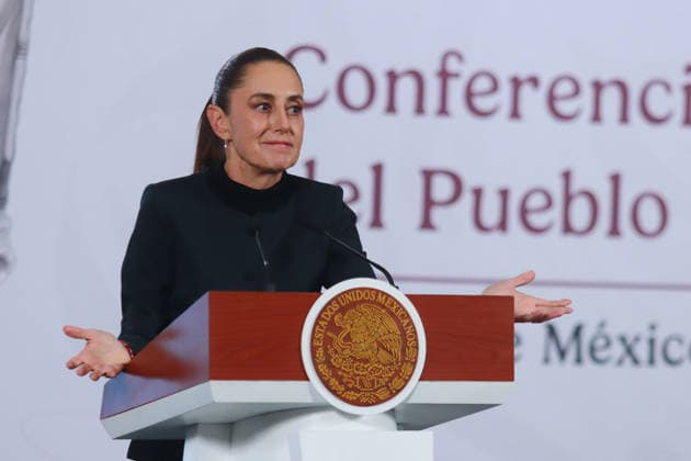 Mexico™s President Claudia Sheinbaum Briefing Conference Mexico s President Claudia Sheinbaum, speaks about the extradition of the 37 Mexican drug lords was in response to a request from the U.S. Department of Justice, denying that this action was negotiated during the call with U.S President Donald Trump during a news conference at National Palace. on January 21, 2026 in Mexico City, Mexico. (Photo by Carlos Santiago Eyepix Group) Copyright: xCarlosxSantiagox xEyepixxGroupx CS_21012026_174959