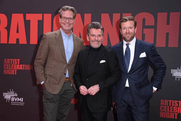 Christian Geller, Thomas Anders, Jonas Haentjes (CEO Edel Music) bei der ARTIST CELEBRATION NIGHT des Bundesverband Musikindustrie (BVMI) in der STATION Berlin in Berlin am 21.01.2026