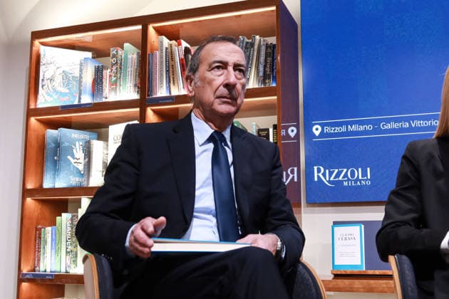 Milan, the presentation of Claudio Cerasa s book The Antidote: A Manifesto of Fact-Based Optimism at the Rizzoli bookstore in the Galleria Vittorio Emanuele II. Pictured: Giuseppe Sala (Mayor of Milan)  Copyright: xAlessandroxBremecx xipa-agency.netx xx IPA_Agency_IPA70395370