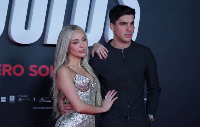 Ana Mena and Oscar Casas attend the Idolos premiere at Kinepolis Cinema . January 21, 2026 in Madrid, Spain. (20260121869)