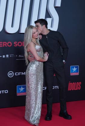 Ana Mena and Oscar Casas attend the Idolos premiere at Kinepolis Cinema . January 21, 2026 in Madrid, Spain. (20260121879)