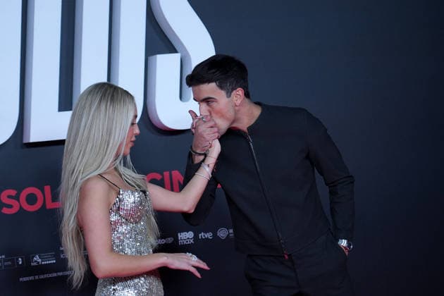 Ana Mena and Oscar Casas attend the Idolos premiere at Kinepolis Cinema . January 21, 2026 in Madrid, Spain. (20260121933)