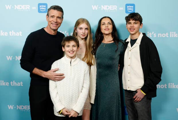 Scott Foley, Keller Foley, Malina Foley, Marika Dominczyk and Konrad Foley arrive on the red carpet for the premiere of It s Not Like That, produced by Wonder Project for Prime Video at Metrograph on Wednesday, January 21, 2026 in New York City.  NYP20260121115 JOHNxANGELILLO