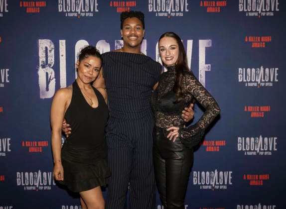 January 21, 2026, New York, Ny, United States: Brooke Simpson, Zephaniah Divine Wages and Carey Renee Sharpe attend BloodLove A Vampire Pop Opera Off-Broadway First Look Performance and Press Day. Held at New 42 Studios in New York. Zuma Press January 21, 2026. New York United States - ZUMAp281 20260121_zea_p281_065 Copyright: xPhotoxImagexPressx