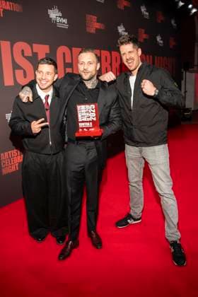 abb: Nico Santos, Kontra K (Maximilian Diehn) , Preistraeger Domestic Album of the Year und Beatzarre zu Gast bei der Artist Celebration Night im Station Berlin am 21.01.2026 in Berlin Berlin Deutschland