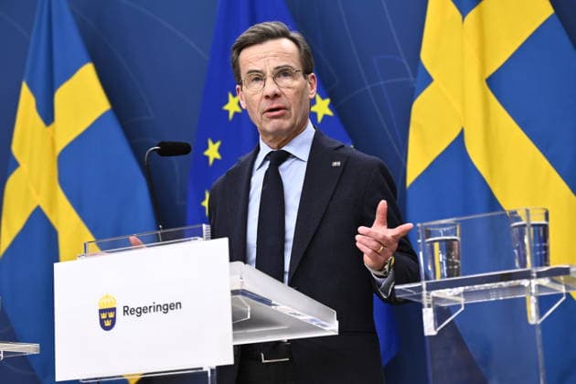 STOCKHOLM, SVERIGE 20260122 Statsminister Ulf Kristersson (M) under pressbriefing om säkerhetsläget, i regeringens pressrum pa Rosenbad. STOCKHOLM SVERIGE x10060x *** STOCKHOLM, SWEDEN 20260122 Prime Minister Ulf Kristersson M during the press briefing on the security situation, in the government press room at Rosenbad STOCKHOLM SWEDEN x10060x  Copyright: xHenrikxMontgomery TTx PRESSBRIEFING OM SÄKERHETSLÄGET YgtseBspXEM