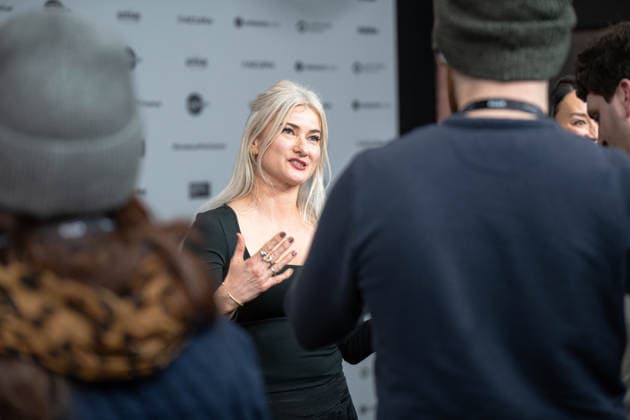 January 22, 2026, Park City, Utah, USA: Sundance Film Festival 2026: Producer Abigail Anketell-Jones, of The Disciple, answers questions ahead of the film s premiere. Park City USA - ZUMAi207 20260122_zsp_i207_049 Copyright: xAbramxImanx