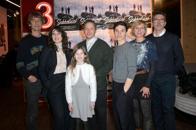Boris Schönfelder, Seyneb Saleh, Zoe Baier, Trystan Pütter, Sebastian Urzendowsky, Judith Angerbauer und Gast bei der Premiere des Kinofilms Sabbatical im Delphi Lux. Berlin, 22.01.2026