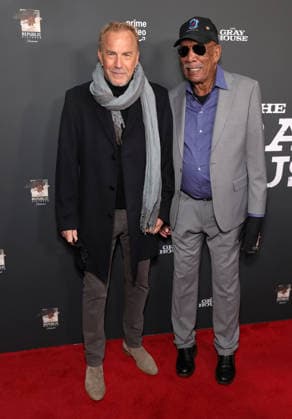 Los Angeles Screening Of Amazon Prime Video s The Gray House 22 January 2026 . Los Angeles, California Kevin Costner, Morgan Freeman At the Los Angeles Screening Of Amazon Prime Video s The Gray House held at Sherry Lansing Theatre Paramount Pictures Studio Lot in Los Angeles., Credit:Sadou Faye Avalon United States, CA, Los Angeles, Sherry Lansing Theatre Paramount Pictures Studio Lot  Copyright: xSadouxFayex xAvalonx 1068556511
