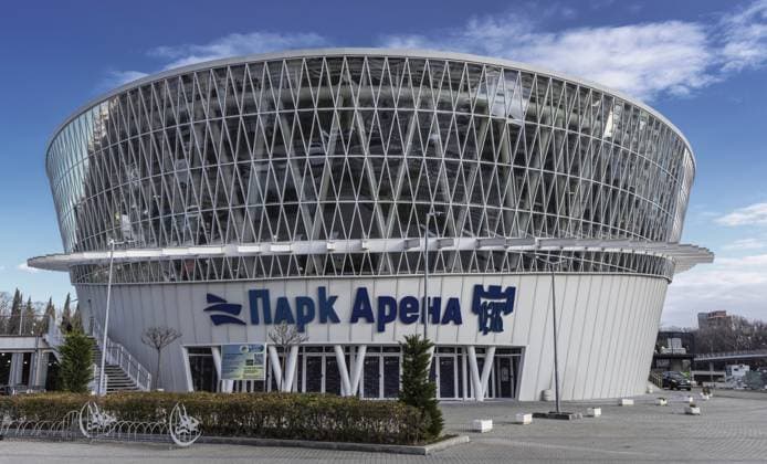 Das Gebäude der Sporthalle Parck Arena in Burgas, Bulgarien, Osteuropa The building of sports hall Parck Arena in Burgas, Bulgaria, Eastern Europe Copyright: imageBROKER NikolaxSpasov iblnsp16287167.jpg