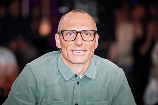 MDR - Riverboat. Ex-Biathlet Erik Lesser anläßlich der Aufzeichnung der MDR - Talkshow Riverboat am 23.01.2026 in der Mediacity Leipzig. 20260123SFL0053
