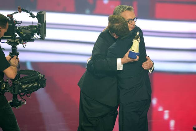 Bayerischer Filmpreis 2025 Michael Bully Herbig und Hape Kerkeling. Verleihung des 47. Bayerischen Filmpreises am 23.01.2026 im Prinzregententheater in München. Bayern, Deutschland. Der Bayerische Filmpreis wird seit 1979 von der Bayerischen Staatsregierung verliehen, um die Bedeutung des Kinofilms als Kulturgut herauszustellen.