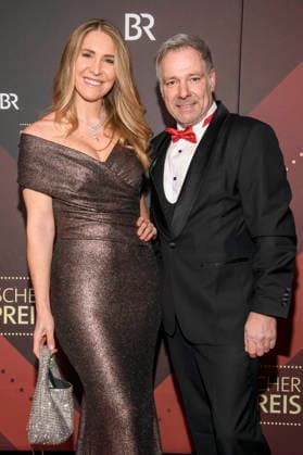 Anja Gräfin von Keyserlingk und Christian Swoboda bei der Verleihung des 47. Bayerischen Filmpreises 2025 im Prinzregententheater. München, 23.01.2026