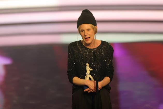 Bayerischer Filmpreis 2025 Julia Lemke bei ihrer Dankesrede für ihren Preis in der Kategorie Bester Kinderfilm (Zirkuskind). Verleihung des 47. Bayerischen Filmpreises am 23.01.2026 im Prinzregententheater in München. Bayern, Deutschland. Der Bayerische Filmpreis wird seit 1979 von der Bayerischen Staatsregierung verliehen, um die Bedeutung des Kinofilms als Kulturgut herauszustellen.