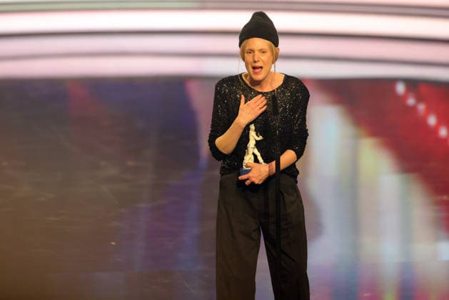 Bayerischer Filmpreis 2025 Julia Lemke bei ihrer Dankesrede für ihren Preis in der Kategorie Bester Kinderfilm (Zirkuskind). Verleihung des 47. Bayerischen Filmpreises am 23.01.2026 im Prinzregententheater in München. Bayern, Deutschland. Der Bayerische Filmpreis wird seit 1979 von der Bayerischen Staatsregierung verliehen, um die Bedeutung des Kinofilms als Kulturgut herauszustellen.