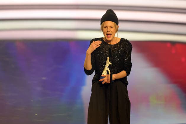 Bayerischer Filmpreis 2025 Julia Lemke bei ihrer Dankesrede für ihren Preis in der Kategorie Bester Kinderfilm (Zirkuskind). Verleihung des 47. Bayerischen Filmpreises am 23.01.2026 im Prinzregententheater in München. Bayern, Deutschland. Der Bayerische Filmpreis wird seit 1979 von der Bayerischen Staatsregierung verliehen, um die Bedeutung des Kinofilms als Kulturgut herauszustellen.