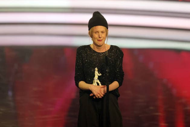 Bayerischer Filmpreis 2025 Julia Lemke bei ihrer Dankesrede für ihren Preis in der Kategorie Bester Kinderfilm (Zirkuskind). Verleihung des 47. Bayerischen Filmpreises am 23.01.2026 im Prinzregententheater in München. Bayern, Deutschland. Der Bayerische Filmpreis wird seit 1979 von der Bayerischen Staatsregierung verliehen, um die Bedeutung des Kinofilms als Kulturgut herauszustellen.